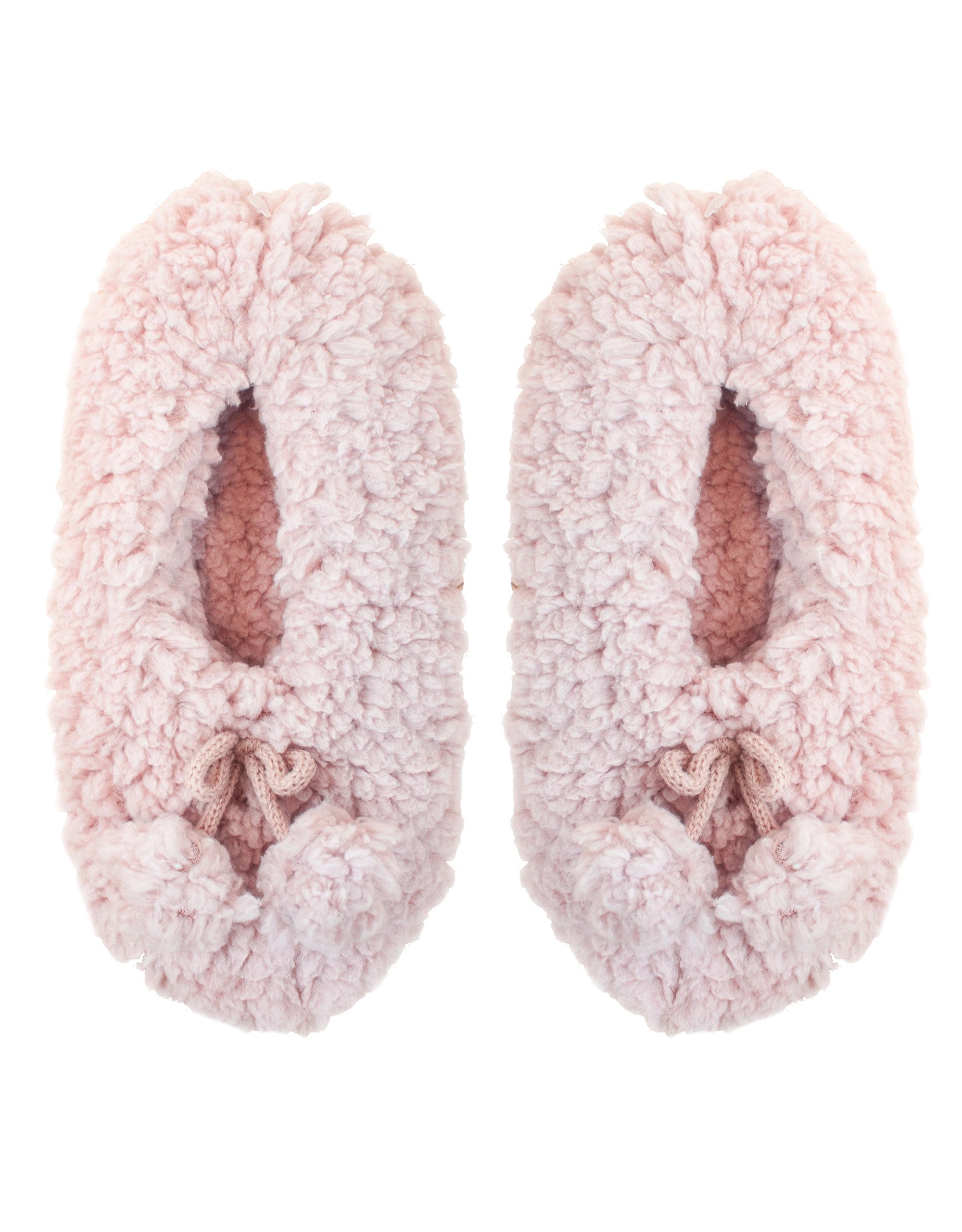 Cozy Pink Sherpa Pompom Slippers Warm & Fuzzy Comfort